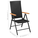 5 Piece Garden Dining Set Black and Brown - Extra Image