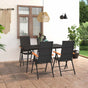 5 Piece Garden Dining Set Black and Brown