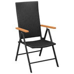 9 Piece Garden Dining Set Black and Brown