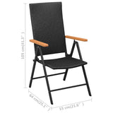 9 Piece Garden Dining Set Black and Brown - Extra Image