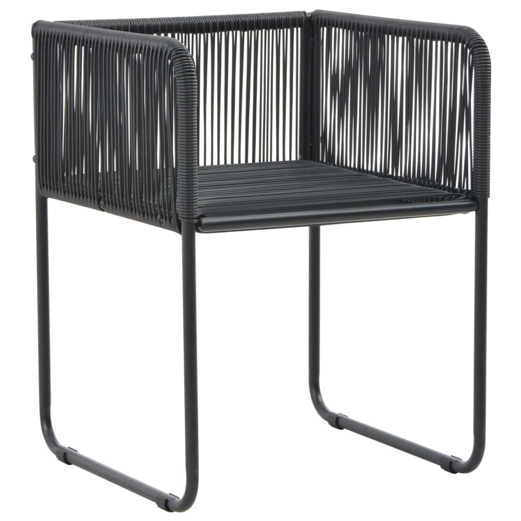 3 Piece Garden Dining Set PVC Rattan Black