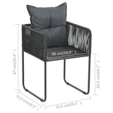 7 Piece Garden Dining Set PVC Rattan Black - Extra Image