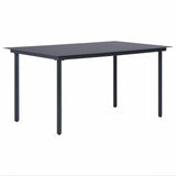 9 Piece Garden Dining Set PVC Rattan Black