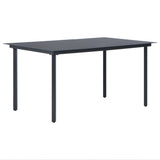 9 Piece Garden Dining Set PVC Rattan Black - Side View