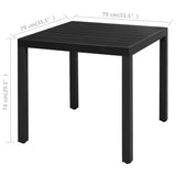 3 Piece Garden Dining Set PVC Rattan Black - Low Angle
