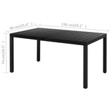 7 Piece Garden Dining Set PVC Rattan Black