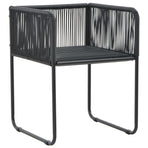 5 Piece Garden Dining Set PVC Rattan Black and Brown