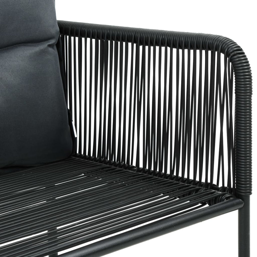 5 Piece Garden Dining Set PVC Rattan Black and Brown