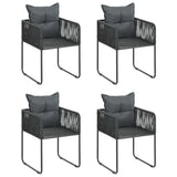 5 Piece Garden Dining Set PVC Rattan Black and Brown