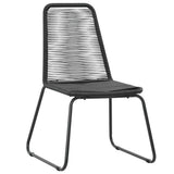 5 Piece Garden Dining Set PVC Rattan Black - 45-Degree Angle