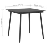 5 Piece Garden Dining Set PVC Rattan Black - Close-Up Angle