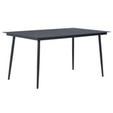 5 Piece Garden Dining Set PVC Rattan Black - Side View