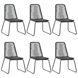 7 Piece Garden Dining Set PVC Rattan Black - Top-Down View