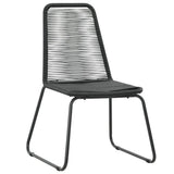 7 Piece Garden Dining Set PVC Rattan Black - 45-Degree Angle