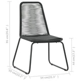 7 Piece Garden Dining Set PVC Rattan Black - Low Angle