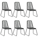 7 Piece Garden Dining Set PVC Rattan Black - Top-Down View