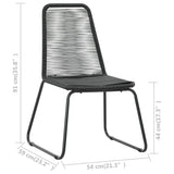 7 Piece Garden Dining Set PVC Rattan Black - Low Angle