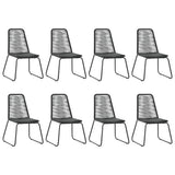 9 Piece Garden Dining Set PVC Rattan Black - Top-Down View