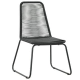 9 Piece Garden Dining Set PVC Rattan Black - 45-Degree Angle