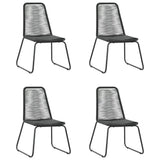 5 Piece Garden Dining Set PVC Rattan Black - Top-Down View