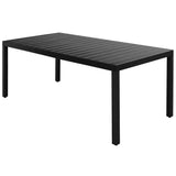 7 Piece Garden Dining Set PVC Rattan Black - Side View