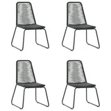 5 Piece Garden Dining Set PVC Rattan Black and Brown - 45-Degree Angle