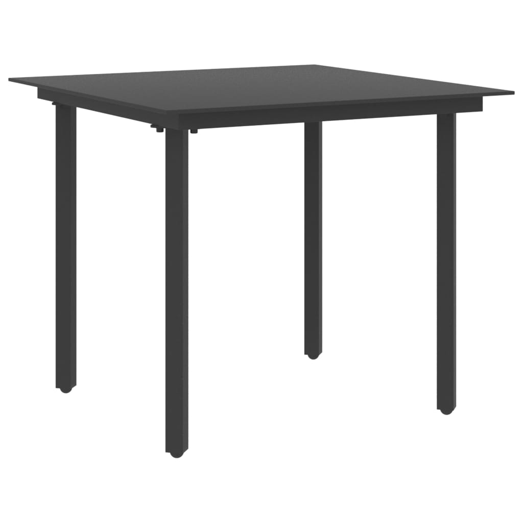 5 Piece Garden Dining Set PVC Rattan Black
