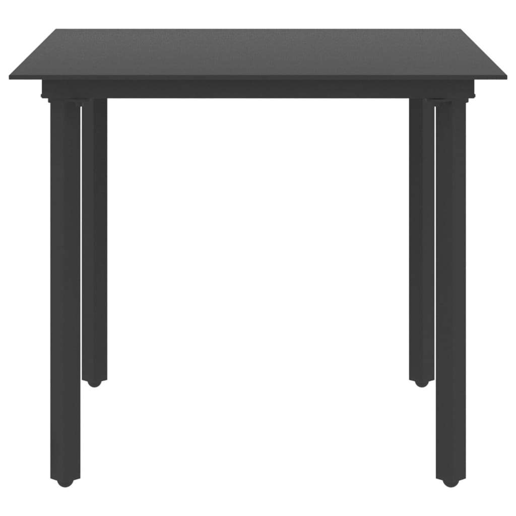 5 Piece Garden Dining Set PVC Rattan Black