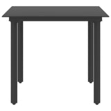 5 Piece Garden Dining Set PVC Rattan Black - Top-Down View