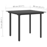 5 Piece Garden Dining Set PVC Rattan Black