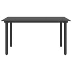 5 Piece Garden Dining Set PVC Rattan Black