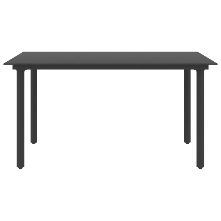 5 Piece Garden Dining Set PVC Rattan Black