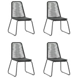 5 Piece Garden Dining Set PVC Rattan Black - Rear View