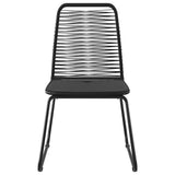5 Piece Garden Dining Set PVC Rattan Black - Low Angle
