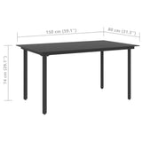 7 Piece Garden Dining Set PVC Rattan Black