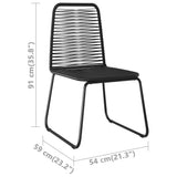 7 Piece Garden Dining Set PVC Rattan Black