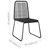 9 Piece Garden Dining Set PVC Rattan Black - Extra Image