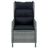 9 Piece Outdoor Dining Set with Cushions Poly Rattan Light Grey - Top-Down View