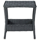 3 Piece Garden Lounge Set with Cushions Poly Rattan Dark Grey - Top-Down View