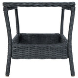 3 Piece Garden Lounge Set with Cushions Poly Rattan Dark Grey - 45-Degree Angle
