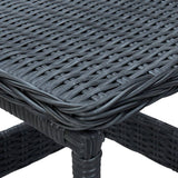 3 Piece Garden Lounge Set with Cushions Poly Rattan Dark Grey - Rear View