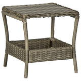 3 Piece Garden Lounge Set with Cushions Poly Rattan Brown - Side View