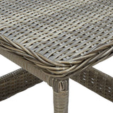 3 Piece Garden Lounge Set with Cushions Poly Rattan Brown - Rear View