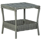 2 Piece Garden Lounge Set with Cushions Poly Rattan Light Grey - Side View