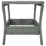 2 Piece Garden Lounge Set with Cushions Poly Rattan Light Grey - Top-Down View