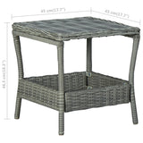 2 Piece Garden Lounge Set with Cushions Poly Rattan Light Grey - Extra Image