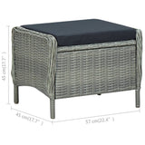 2 Piece Garden Lounge Set with Cushions Poly Rattan Light Grey - Extra Image