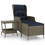 2 Piece Garden Lounge Set with Cushions Poly Rattan Brown - Front View