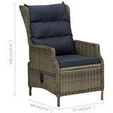 2 Piece Garden Lounge Set with Cushions Poly Rattan Brown - Extra Image