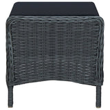 3 Piece Garden Lounge Set with Cushions Poly Rattan Dark Grey - Close-Up Angle